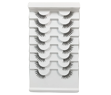 8 Pairs Package Clear Band Half Eyelashes   A03