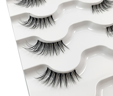 5 Pairs Package Corner Strip Clear Band Eyelashes  A08